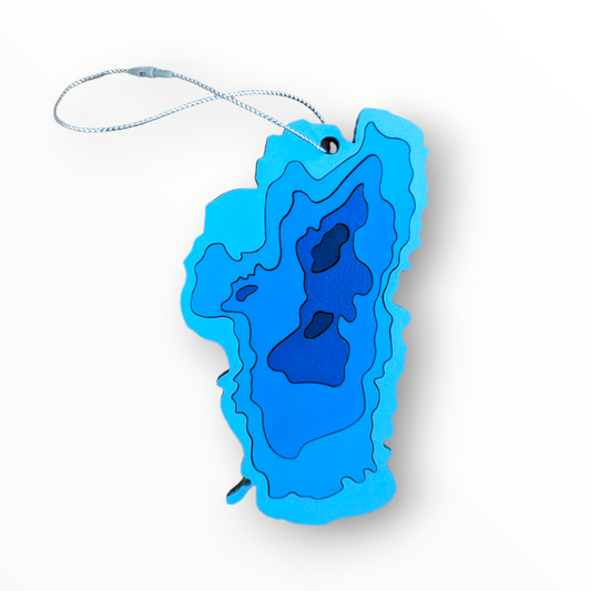 Tahoe Bathymetric Ornament | 5" by 3"