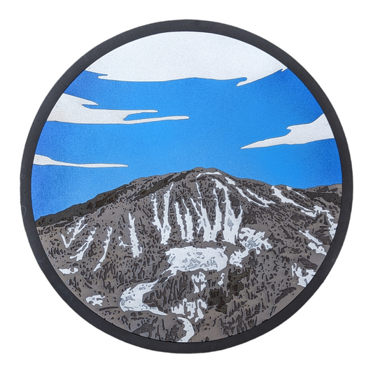 Realistic Wood Art | Slide Mountain (Mt. Rose) | 15" Circular