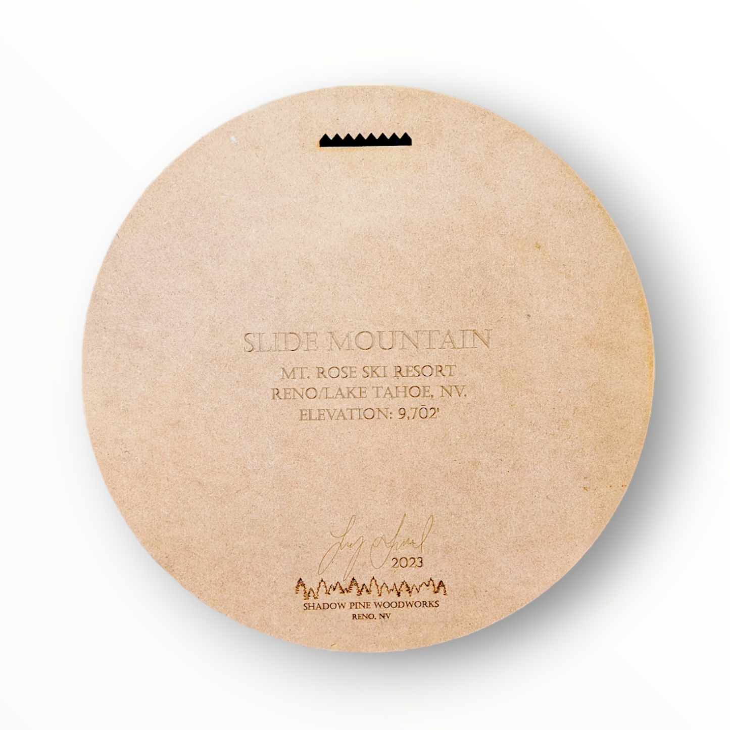 Realistic Wood Art | Slide Mountain (Mt. Rose) | 15" Circular