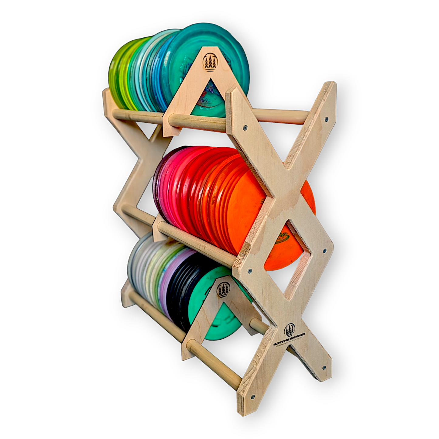 Disc Golf Storage Rack | 2X Rack | 105 to 150 Discs – shadowpinewoodworks
