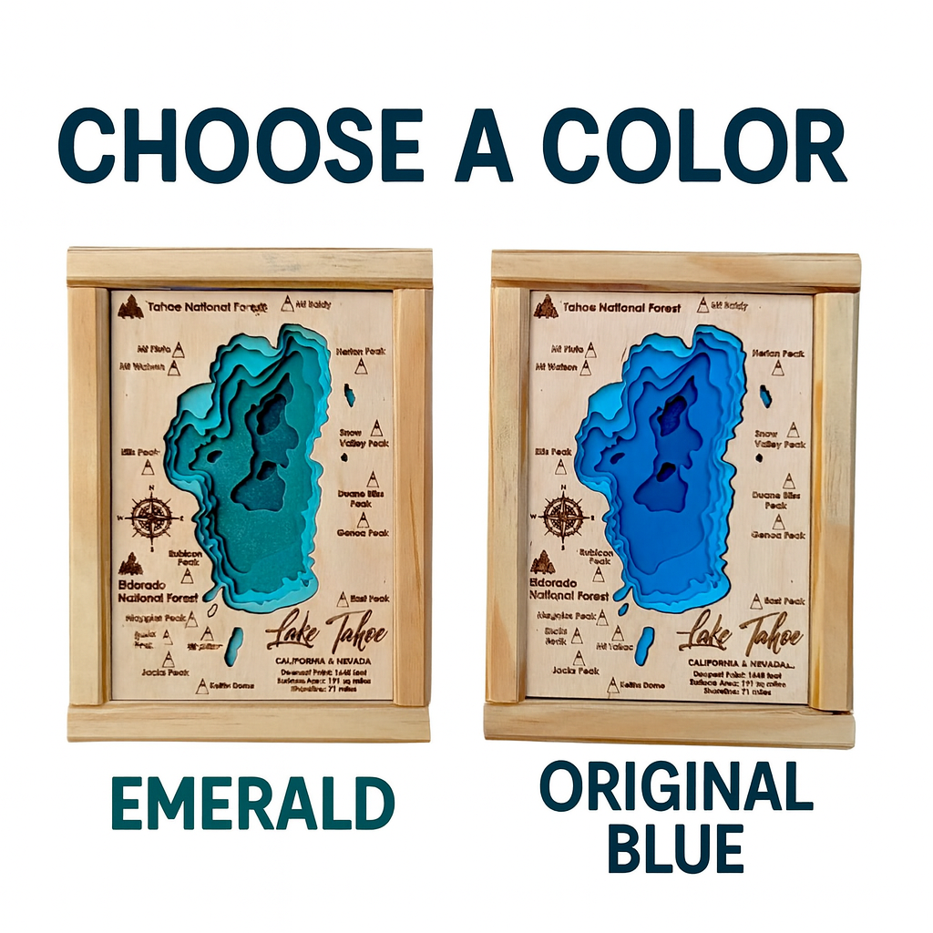 Serene Lake Art | Serene Lake Bathymetry Map | Various Sizes