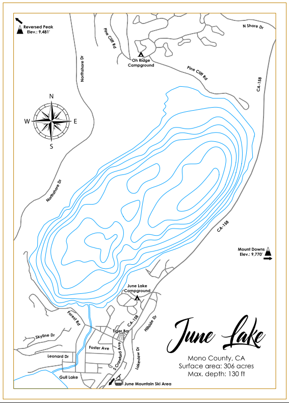 Custom Lake Map - June Lake