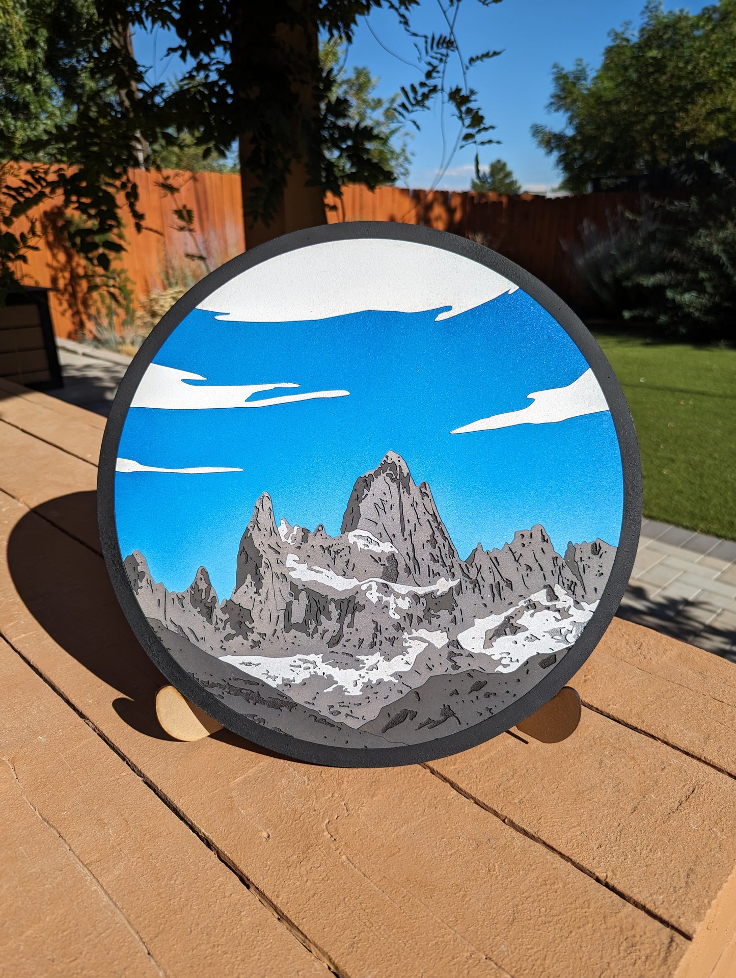 Realistic Wood Art | Mt. Fitz Roy |  15" Circular