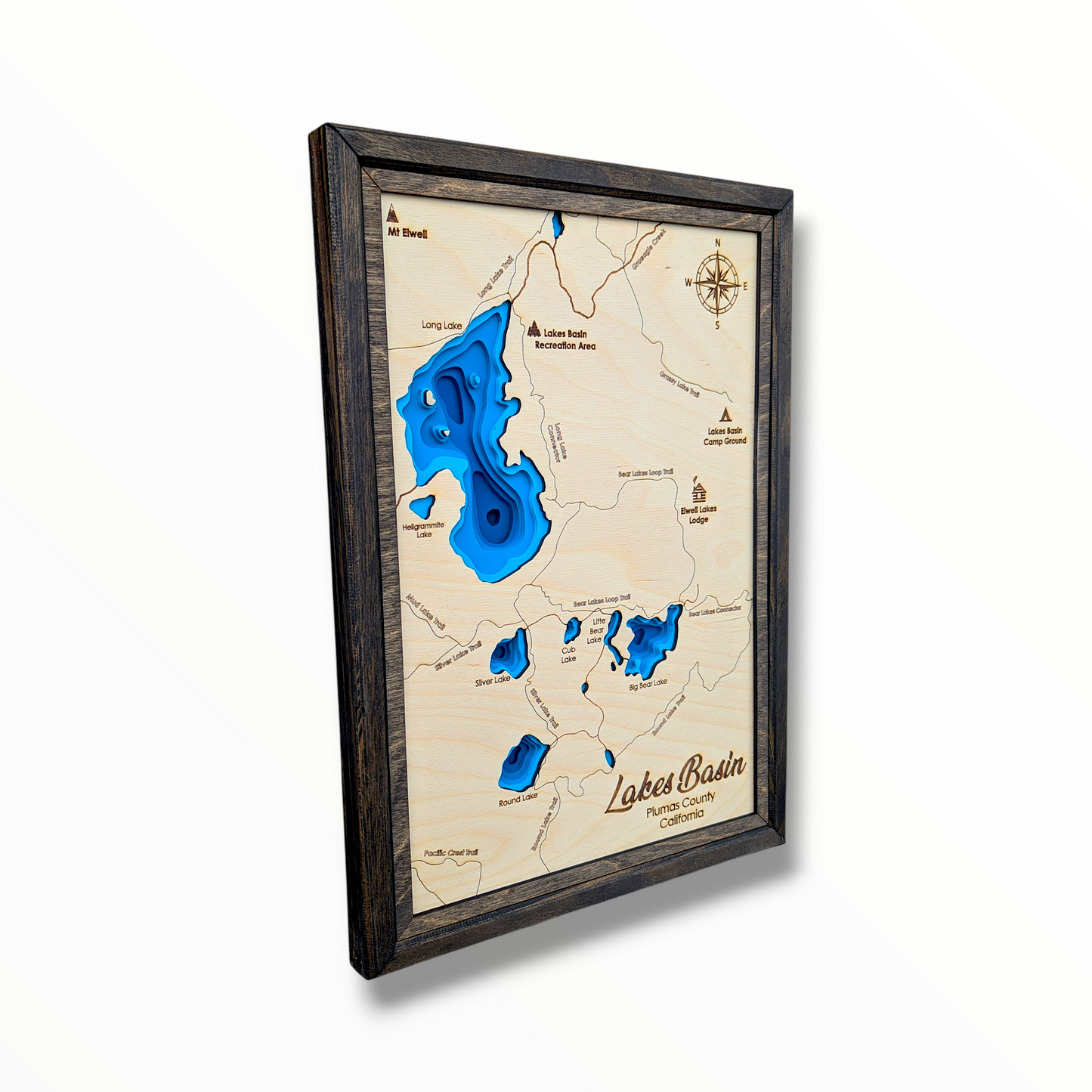 Lakes Basin Art | Lakes Basin Bathymetry Map | Various Sizes