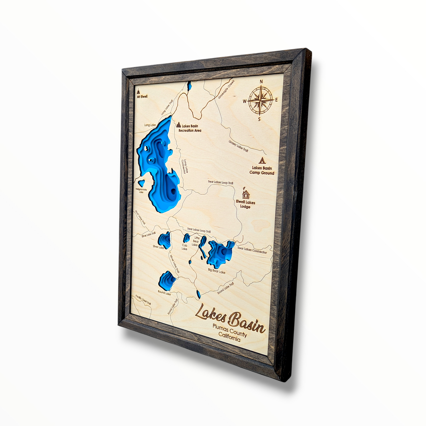 Lakes Basin Art | Lakes Basin Bathymetry Map | Various Sizes