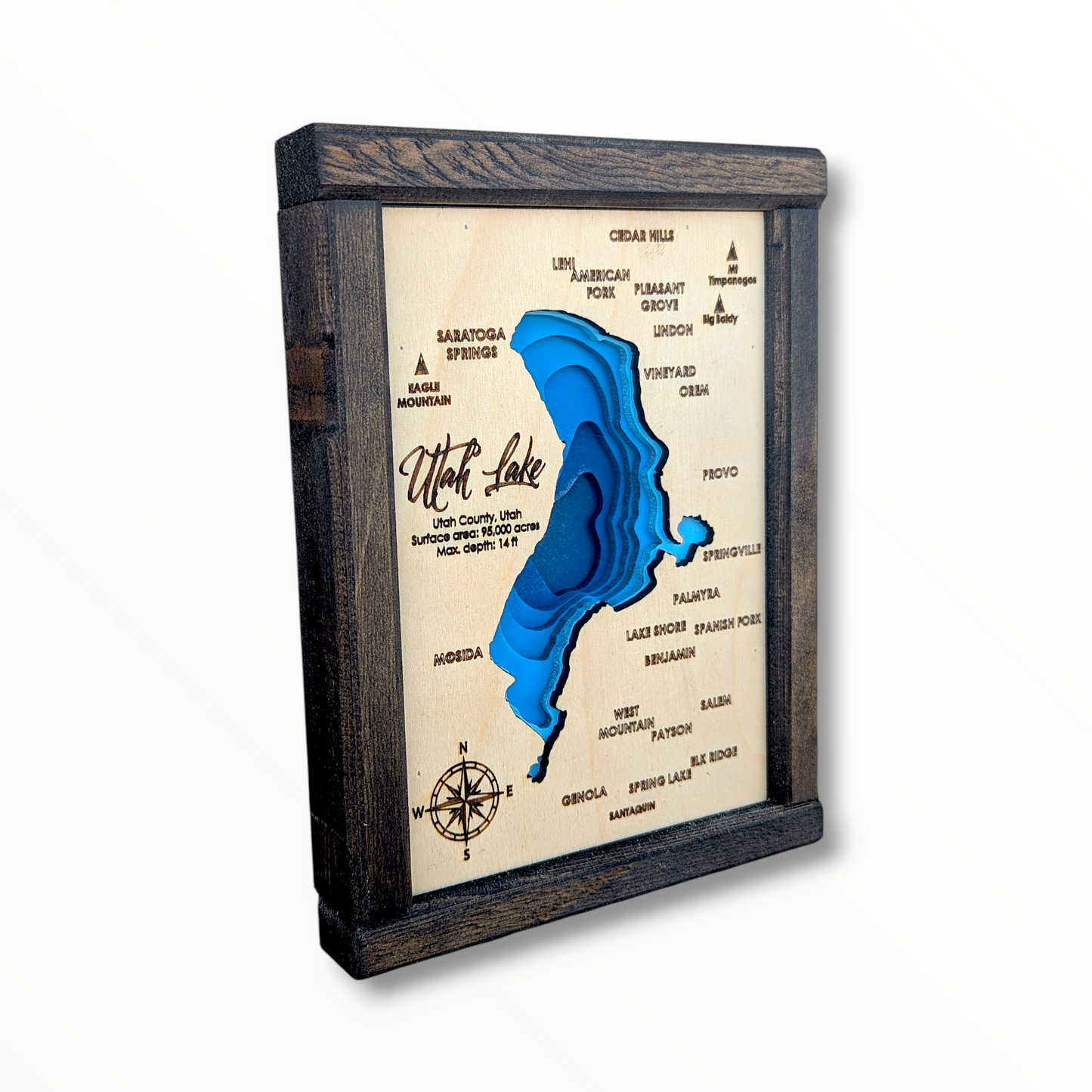 Utah Lake Art | Utah Lake Bathymetry Map | Various Sizes