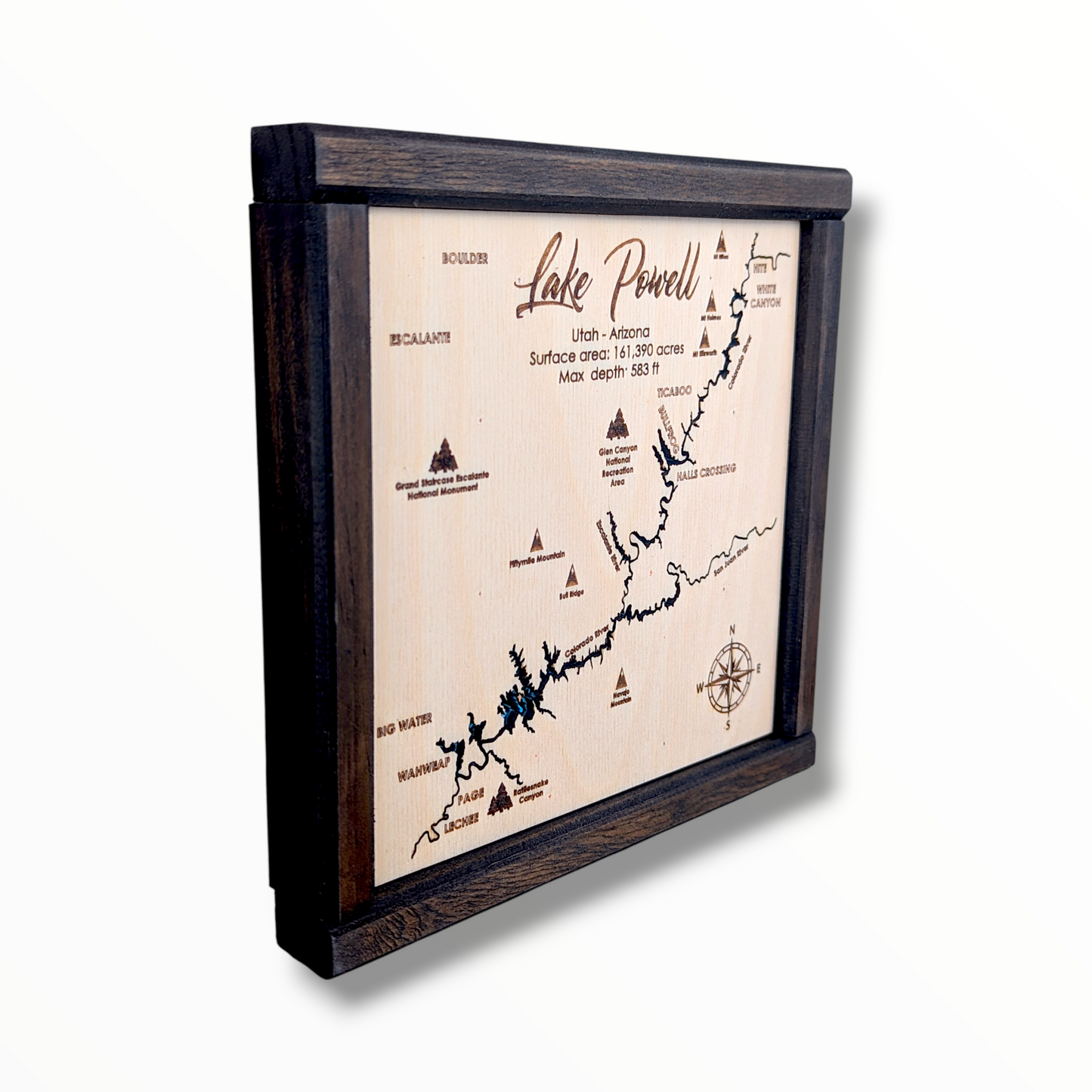 Lake Powell Art | Lake Powell Bathymetry Map | Various Sizes
