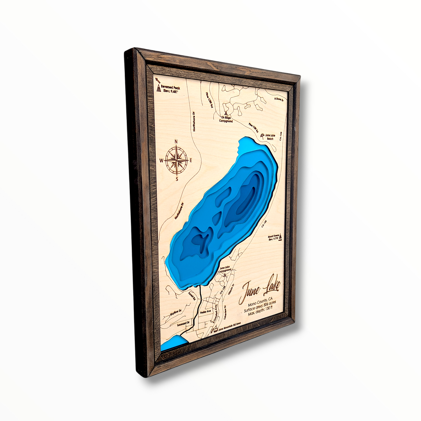 June Lake Art | June Lake Bathymetry Map | Various Sizes