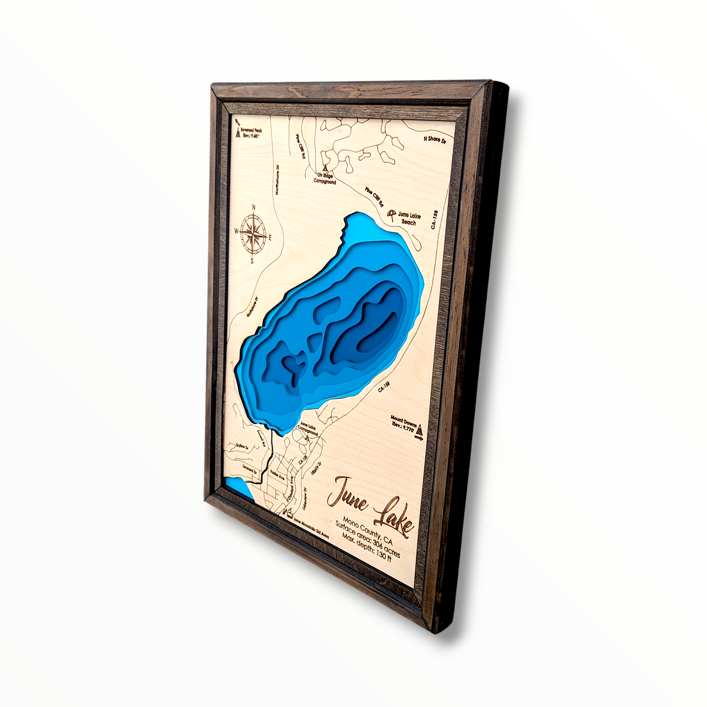 June Lake Art | June Lake Bathymetry Map | Various Sizes