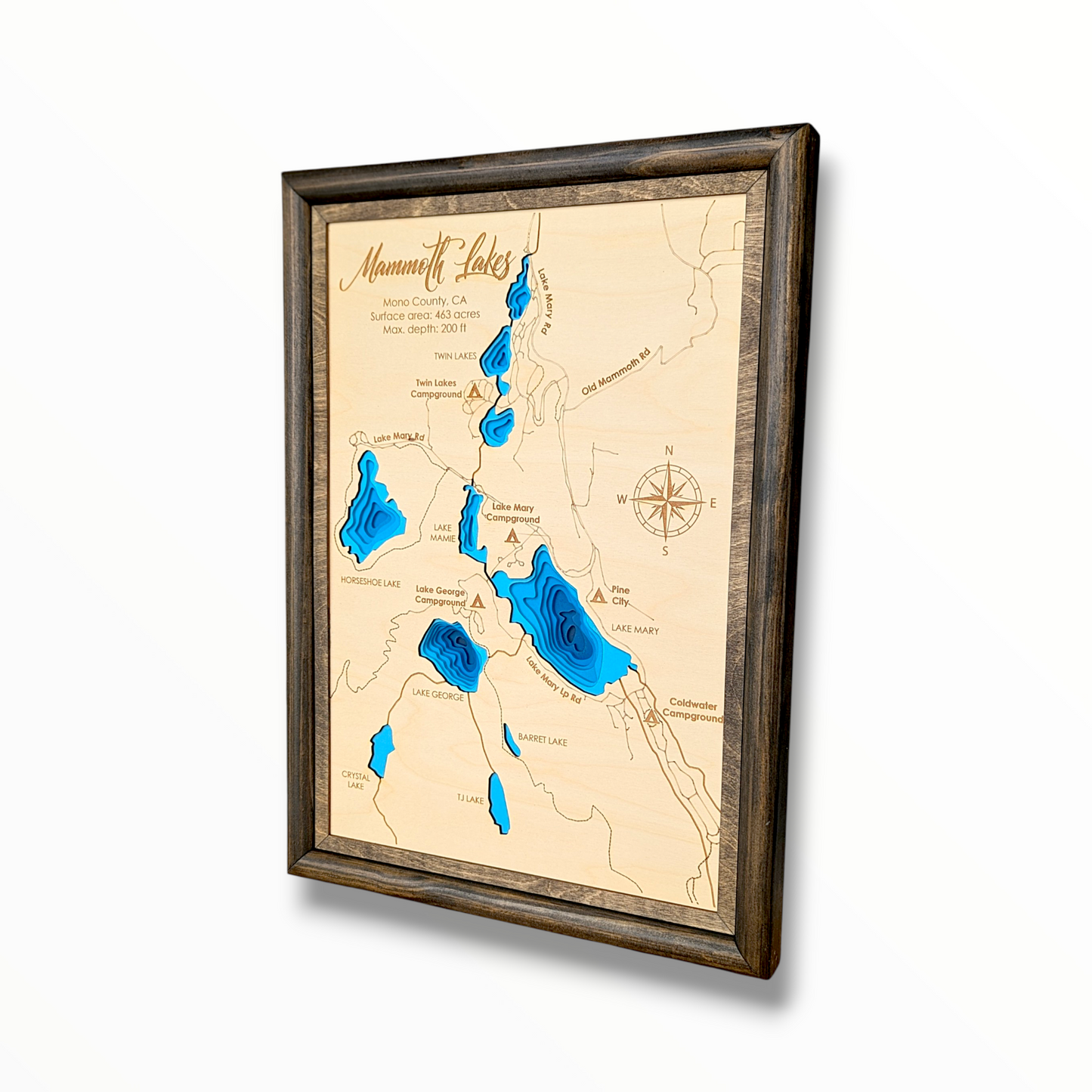 Mammoth Lakes Art | Mammoth Lakes Bathymetry Map | Various Sizes