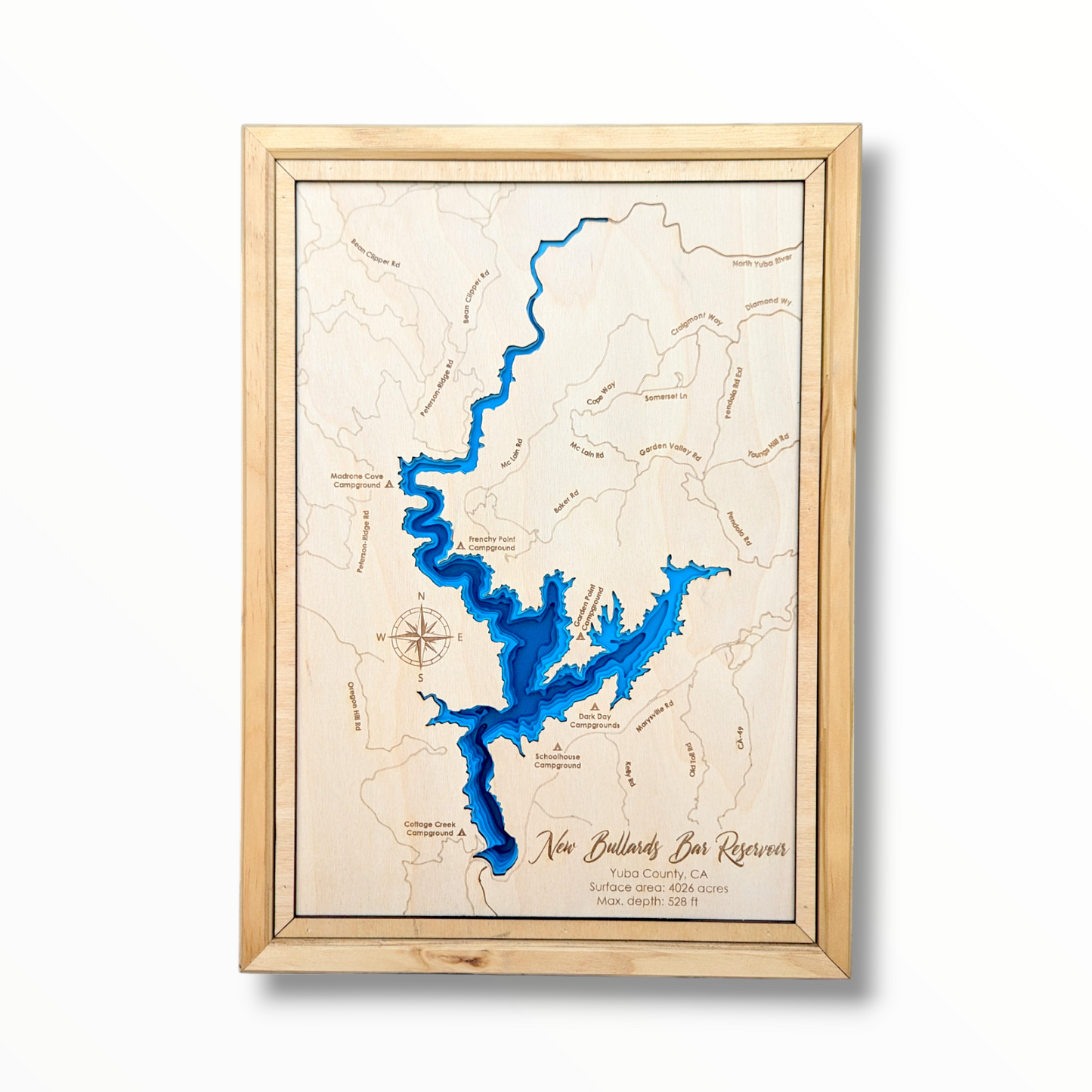 New Bullards Bar Reservoir Art | New Bullards Bar Reservoir Map | Various Sizes