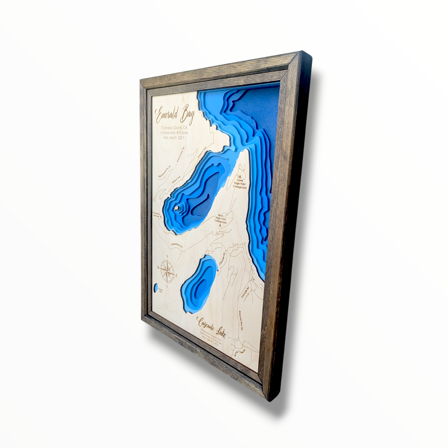 Emerald Bay and Cascade Lake Art | Emerald Bay and Cascade Lake Map | Various Sizes