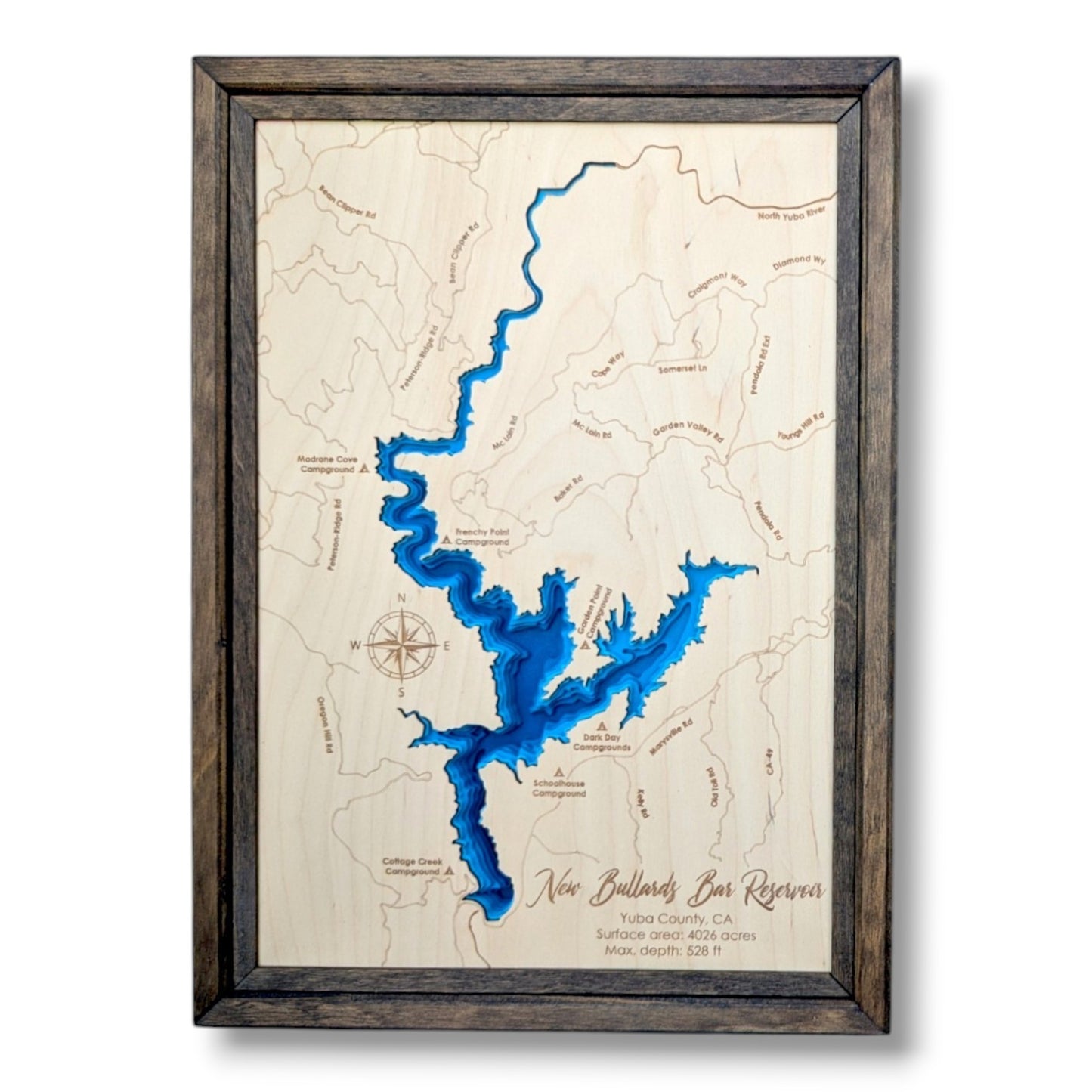 New Bullards Bar Reservoir Art | New Bullards Bar Reservoir Map | Various Sizes