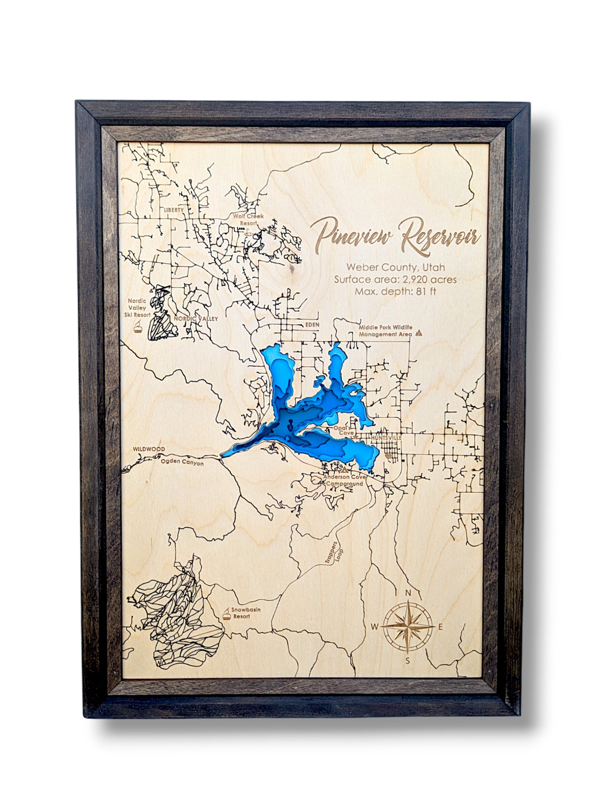 Pineview Reservoir Art | Pineview Reservoir Map | Various Sizes