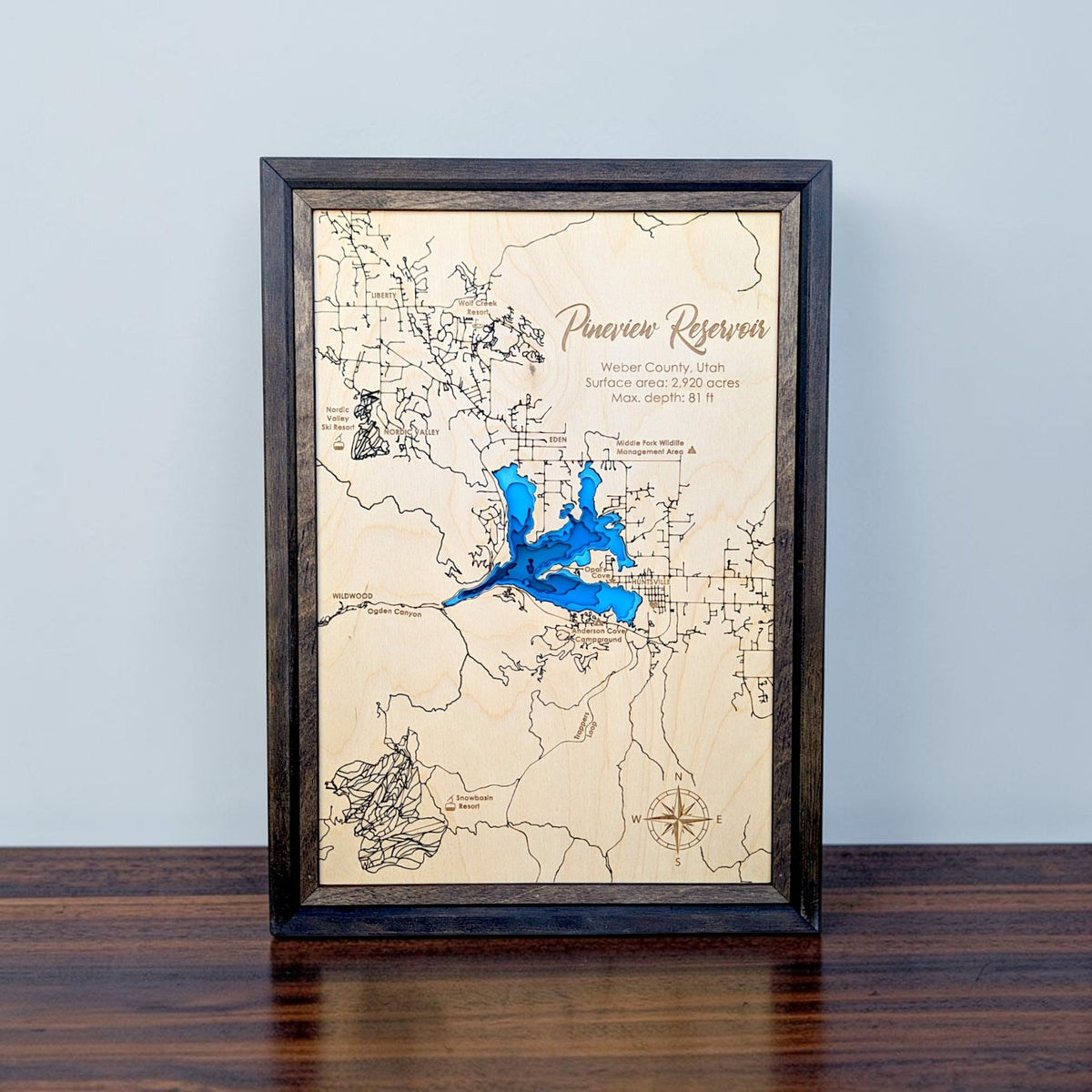 Pineview Reservoir Art | Pineview Reservoir Map | Various Sizes