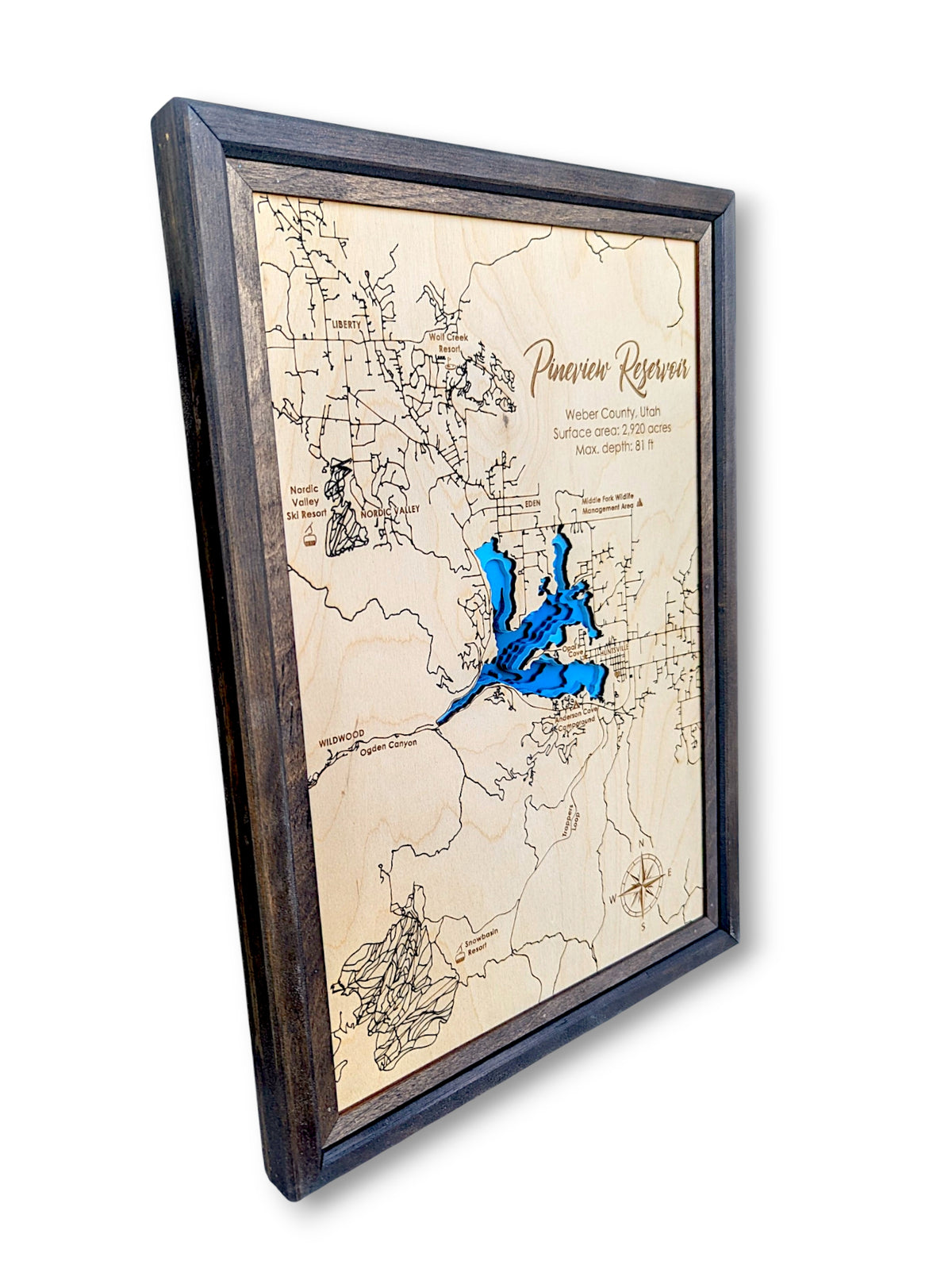 Pineview Reservoir Art | Pineview Reservoir Map | Various Sizes