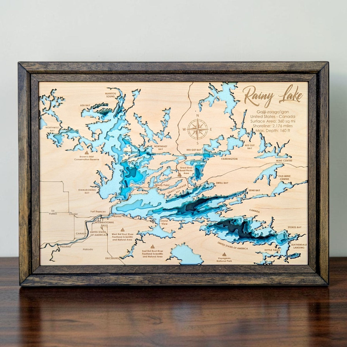 Rainy Lake Art | Rainy Lake Map | Various Sizes