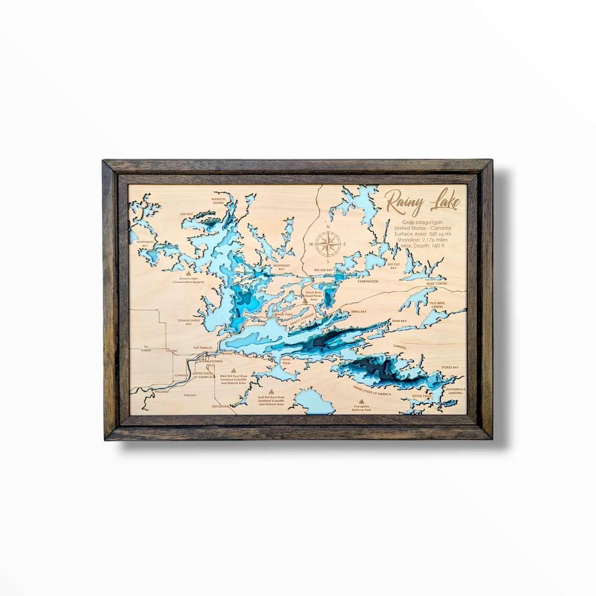 Rainy Lake Art | Rainy Lake Map | Various Sizes