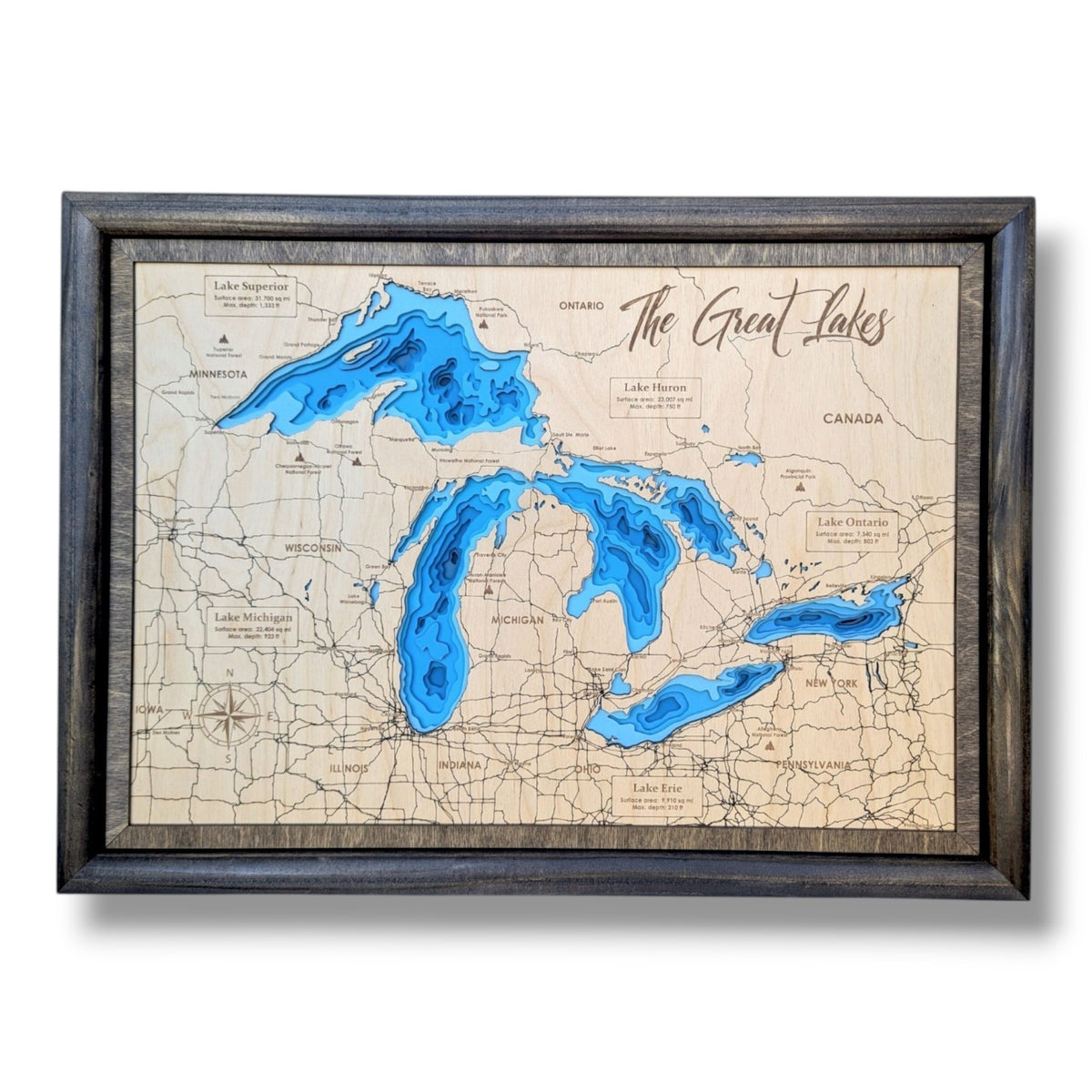 The Great Lakes Art | The Great Lakes Map | Various Sizes