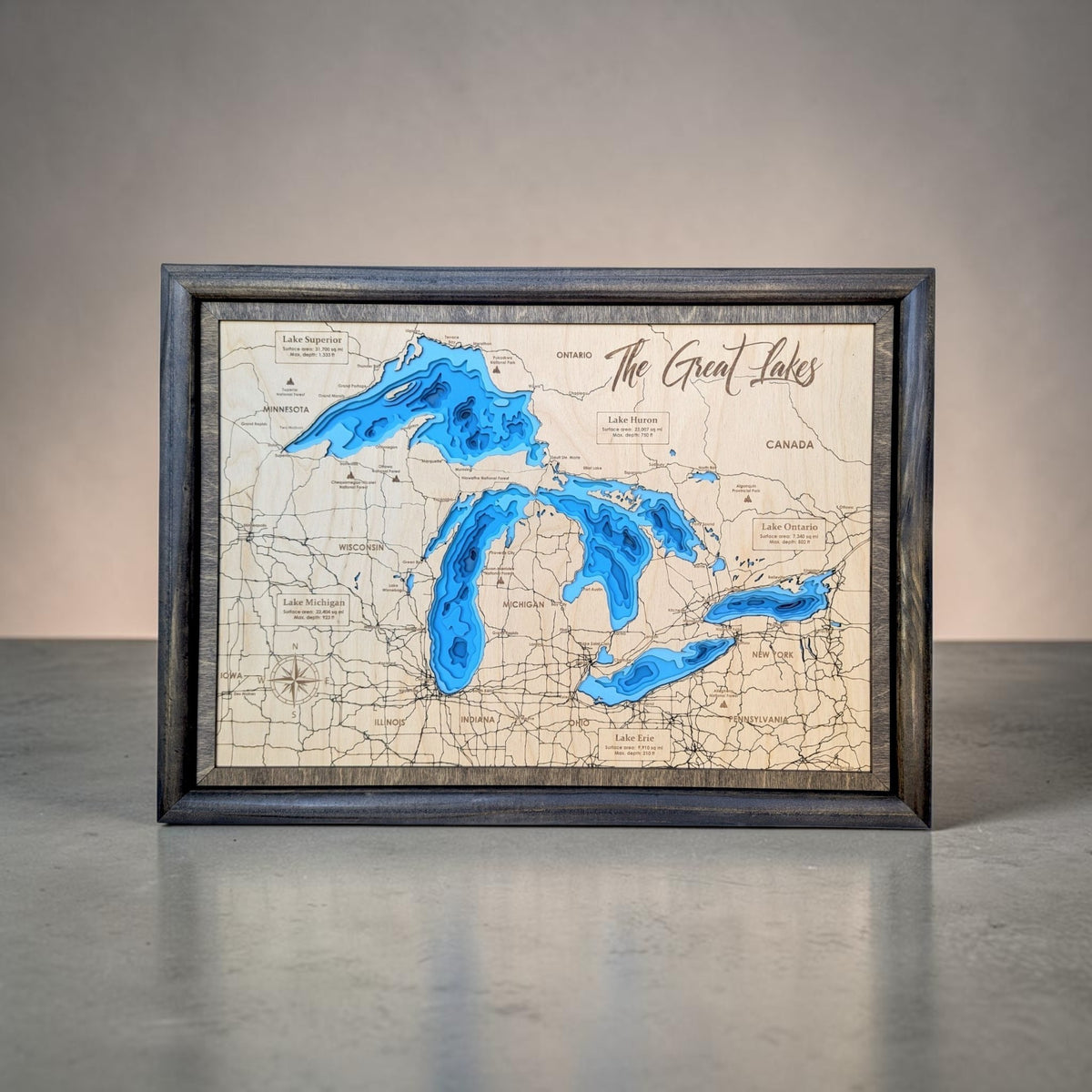 The Great Lakes Art | The Great Lakes Map | Various Sizes