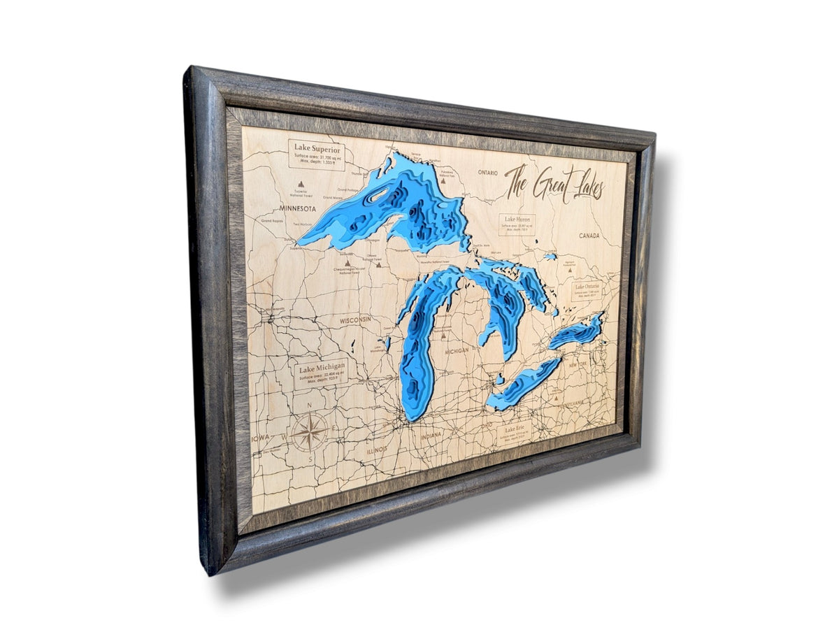 The Great Lakes Art | The Great Lakes Map | Various Sizes