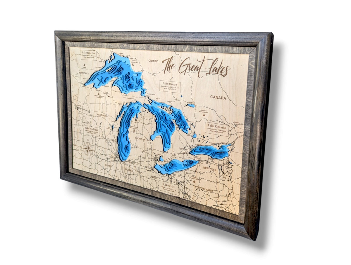 The Great Lakes Art | The Great Lakes Map | Various Sizes