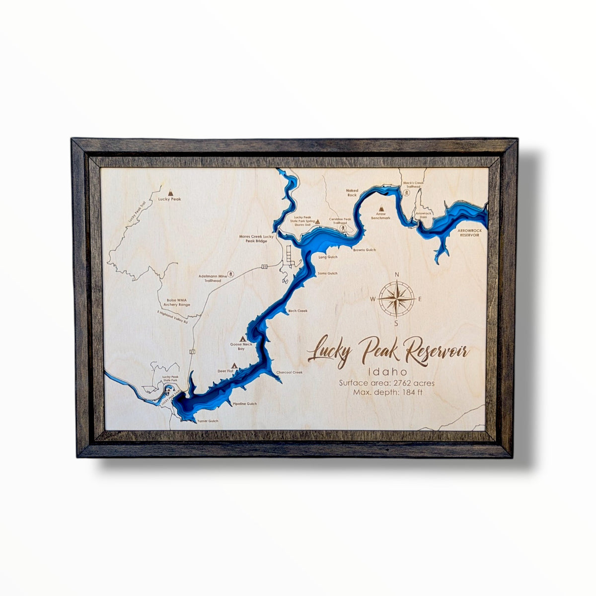Lucky Peak Reservoir Art | Lucky Peak Reservoir Map | Various Sizes
