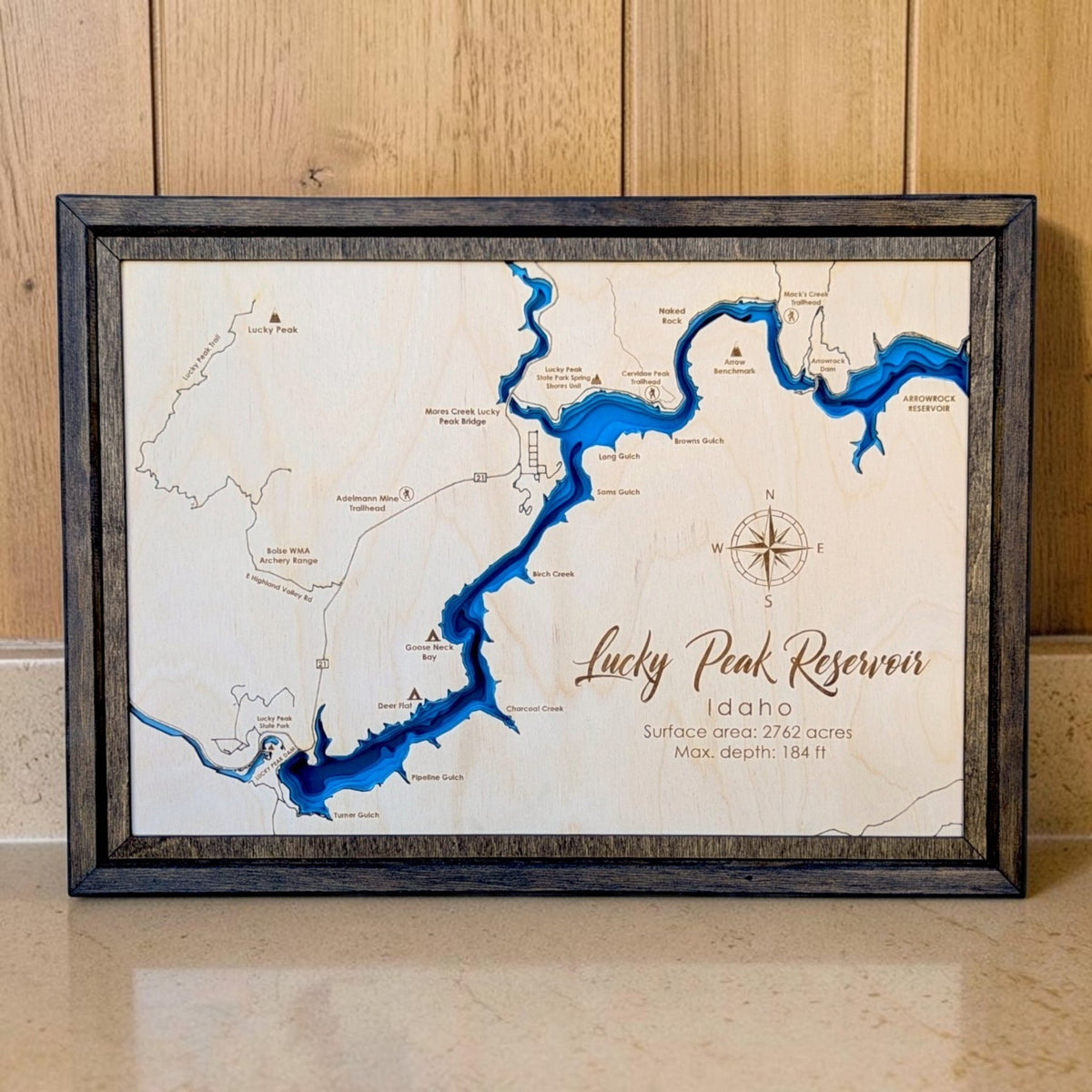 Lucky Peak Reservoir Art | Lucky Peak Reservoir Map | Various Sizes