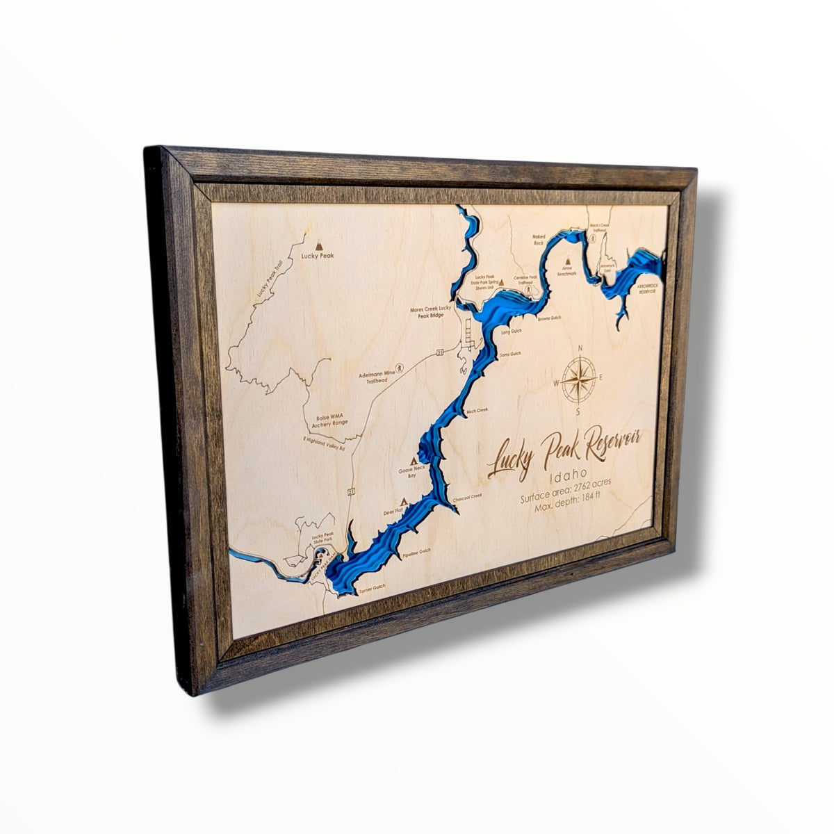 Lucky Peak Reservoir Art | Lucky Peak Reservoir Map | Various Sizes