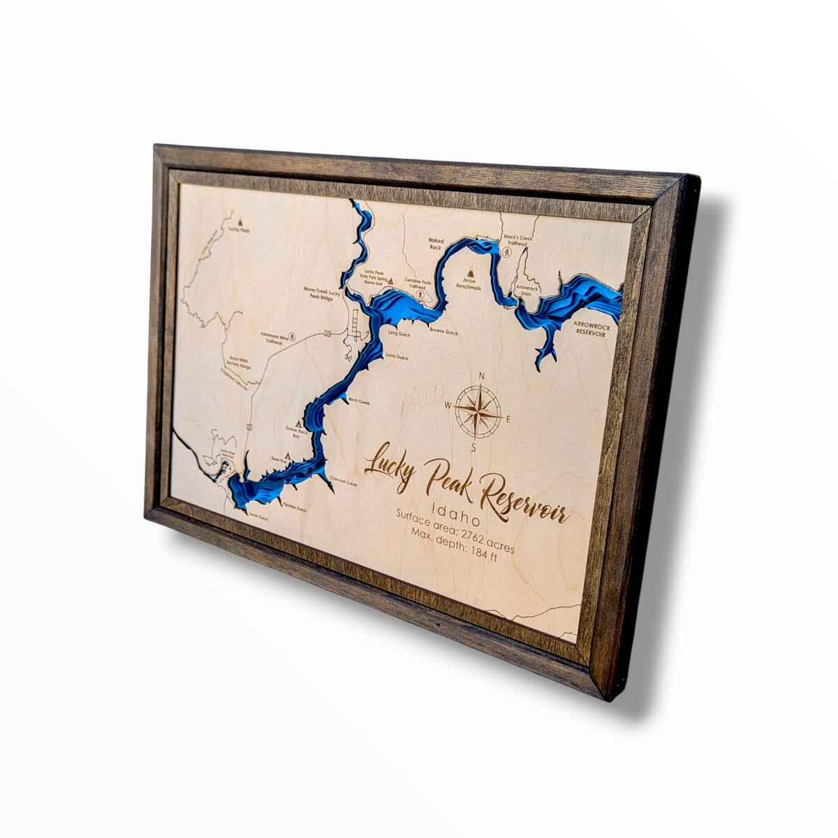 Lucky Peak Reservoir Art | Lucky Peak Reservoir Map | Various Sizes