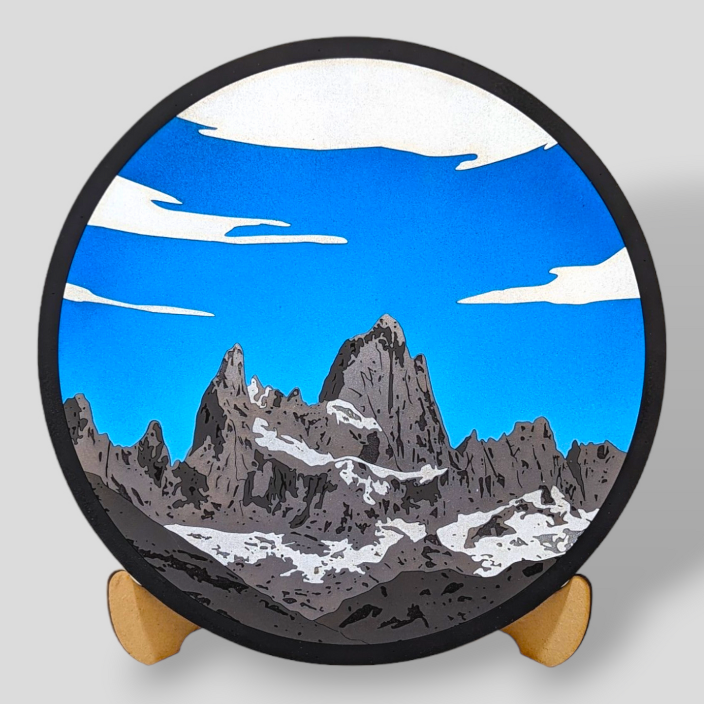 Realistic Wood Art | Mt. Fitz Roy |  15" Circular