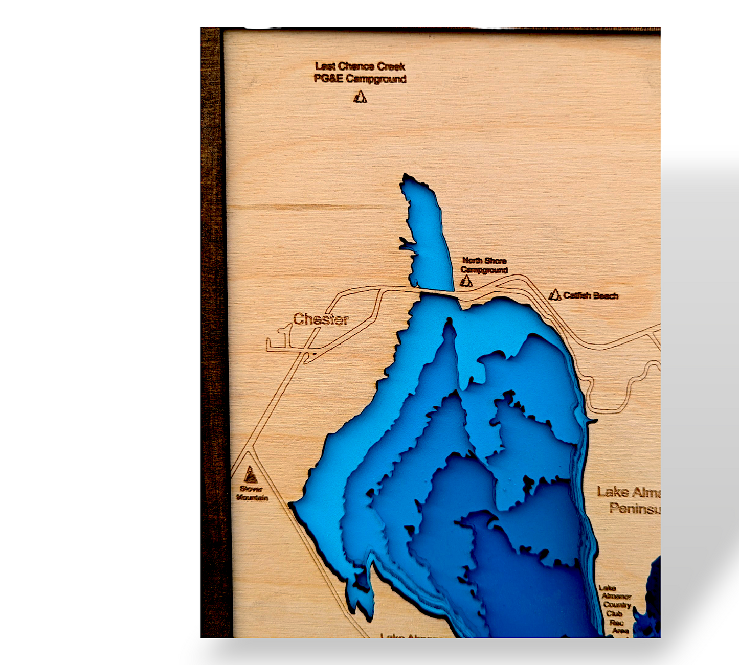 Lake Almanor Art | Almanor Bathymetry Map | Various Sizes