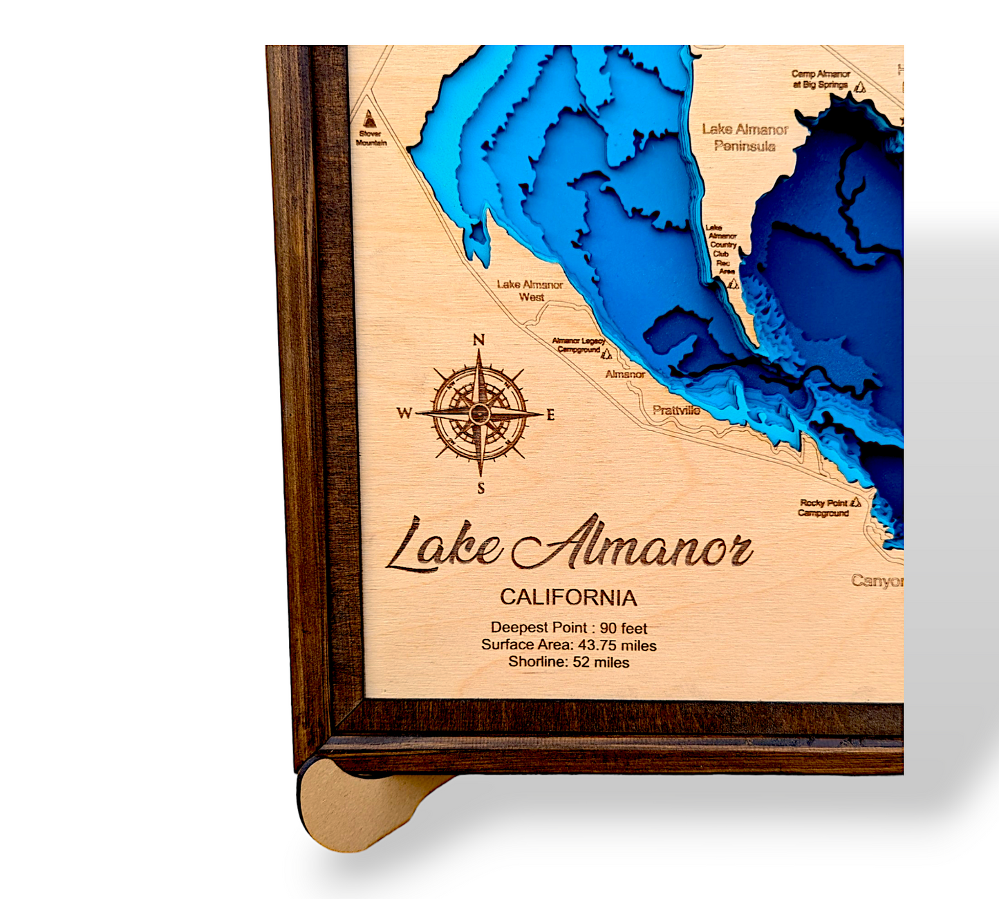 Lake Almanor Art | Almanor Bathymetry Map | Various Sizes