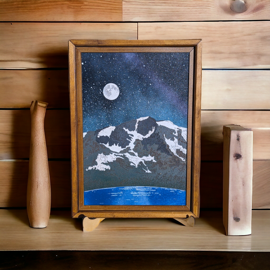 Realistic Wood Art | Mt. Tallac Portrait |  Rectangular