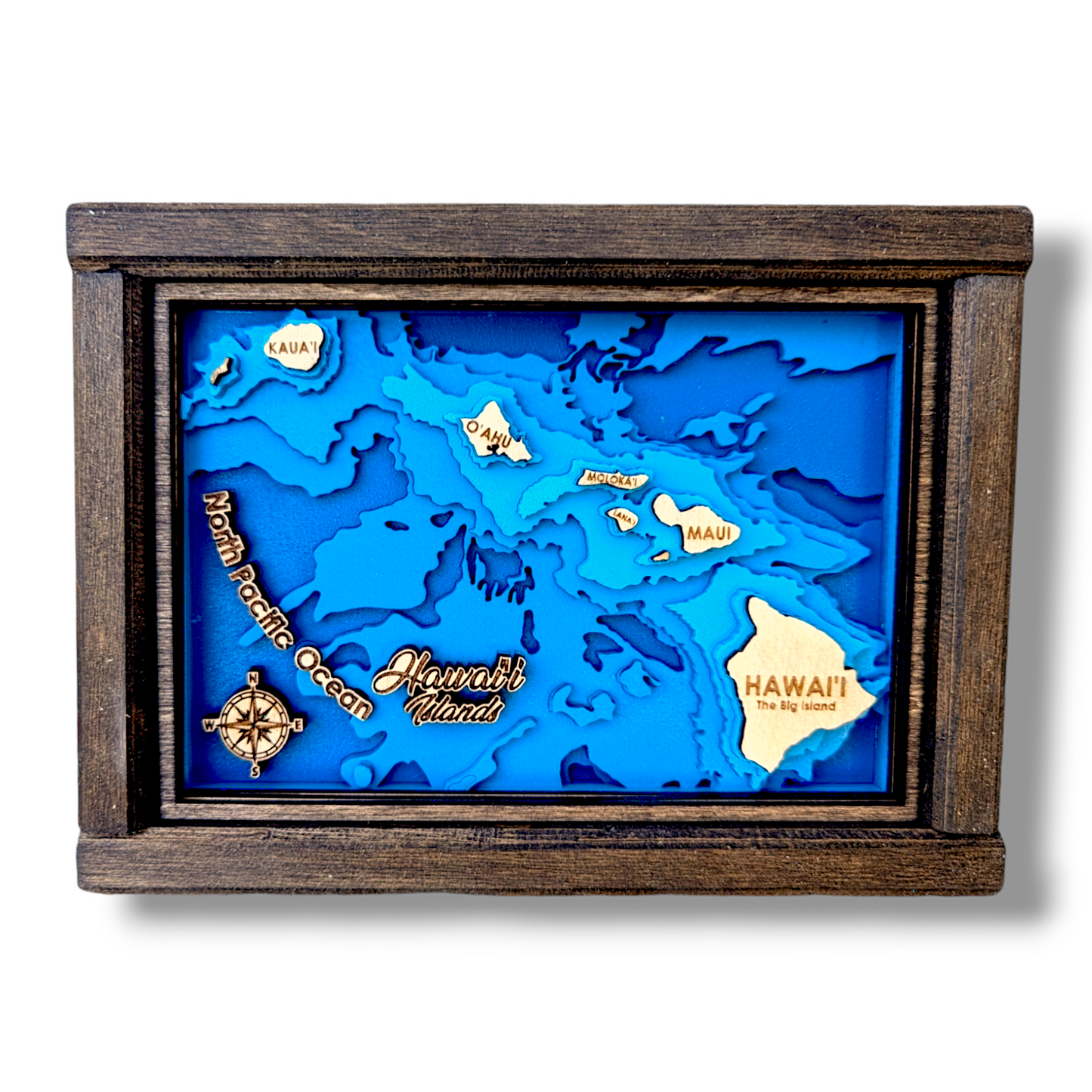 Hawaiian Islands Art | Hawaiian Bathymetry Map | Various Sizes