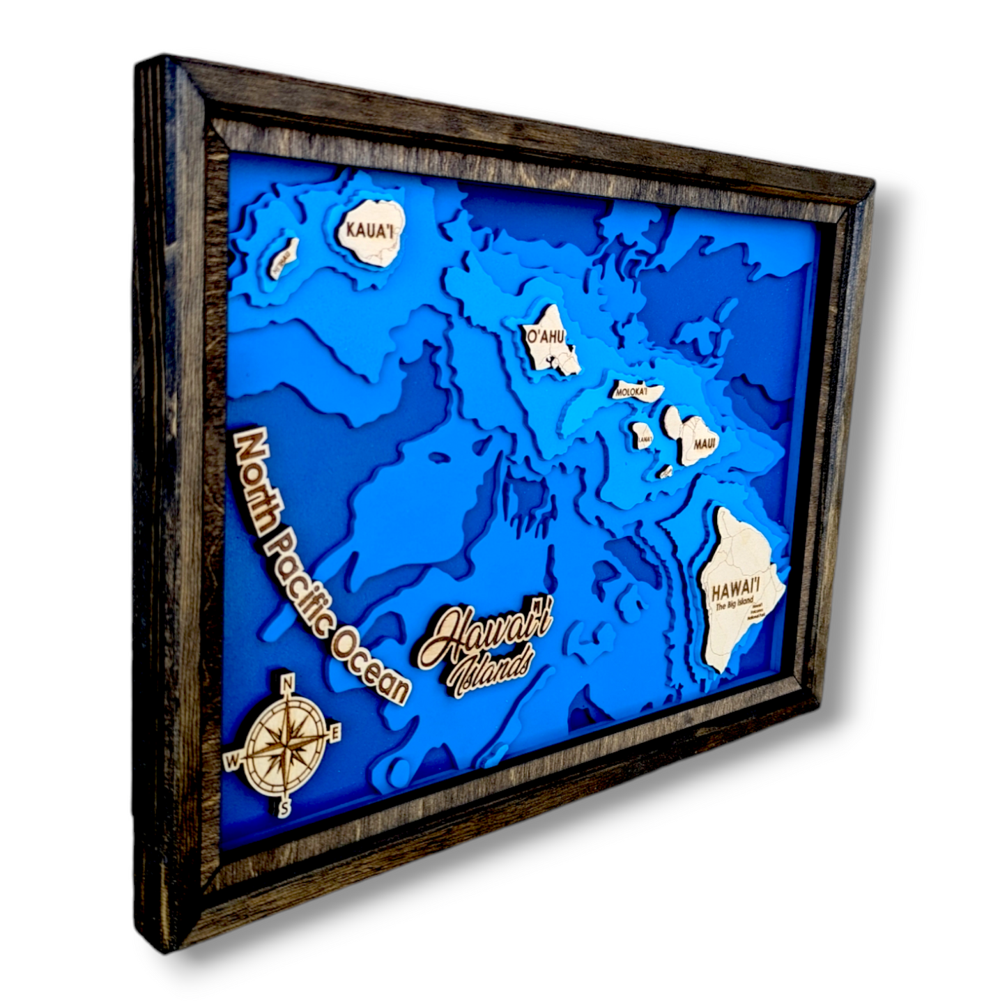 Hawaiian Islands Art | Hawaiian Bathymetry Map | Various Sizes