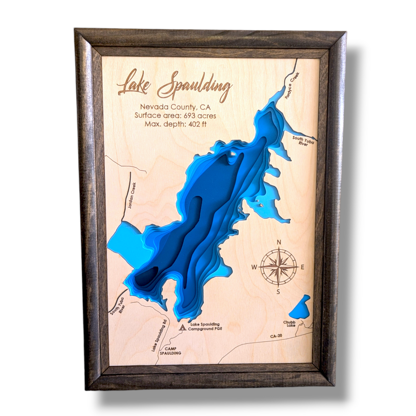 Custom Lake Bathymetry Map | Various Sizes