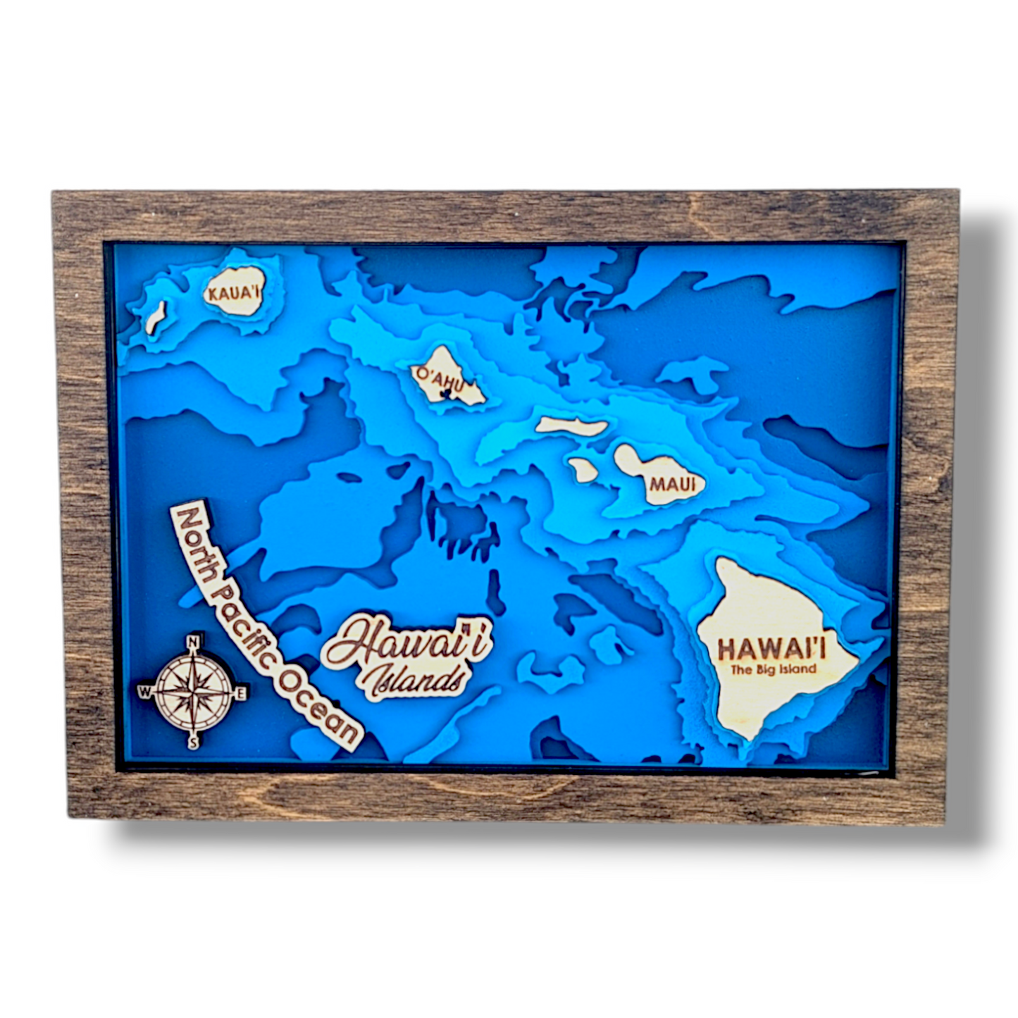 Hawaiian Islands Art | Hawaiian Bathymetry Map | Various Sizes