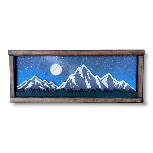 Mountain Art | 14" by 6" | Mountain Ridge Line