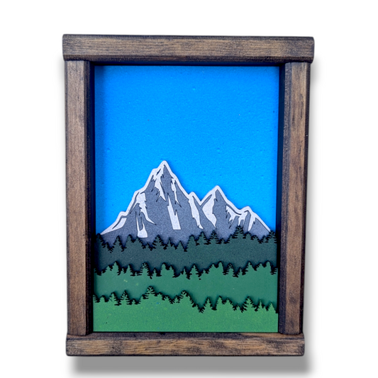 Mountain Art | 6" by 8" | Tree Layers | Personalizable