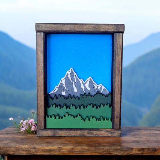 Mountain Art | 6" by 8" | Tree Layers | Personalizable