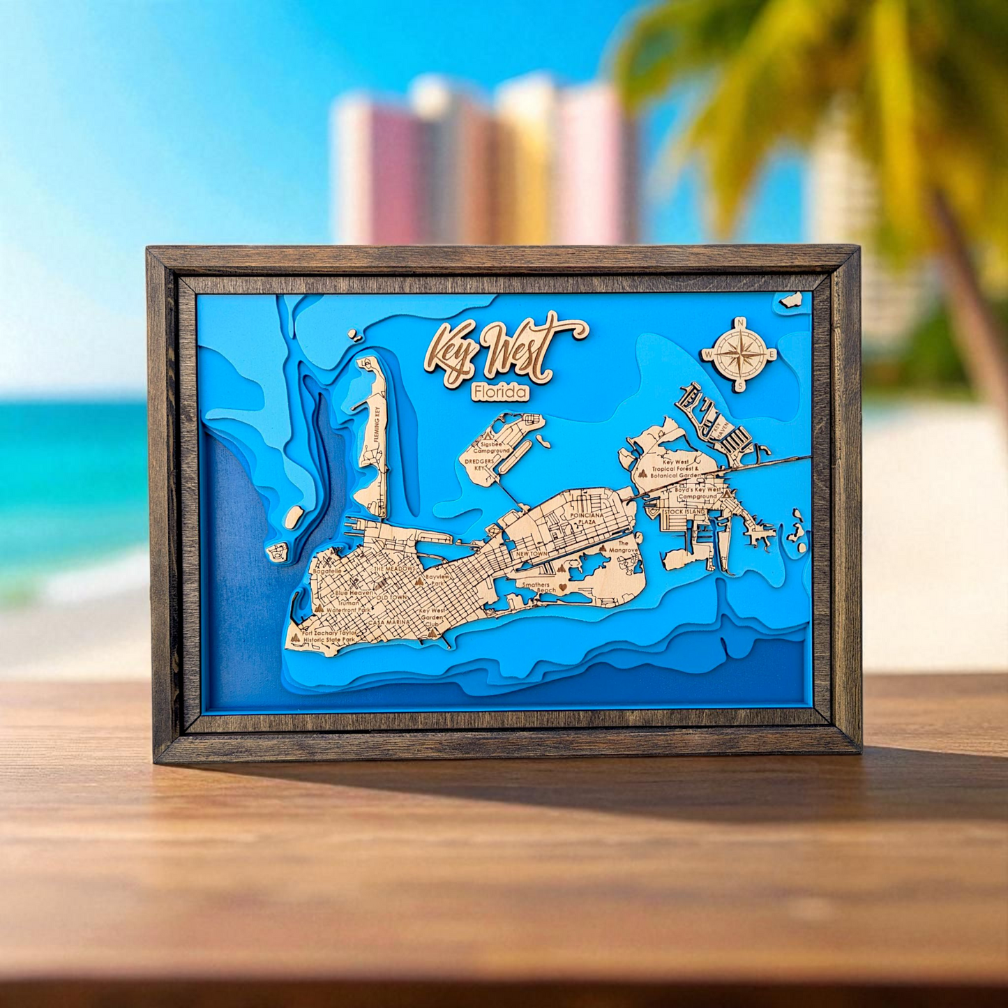Key West Art | Key West Bathymetry Map | Various Sizes