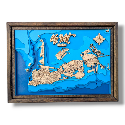 Key West Art | Key West Bathymetry Map | Various Sizes