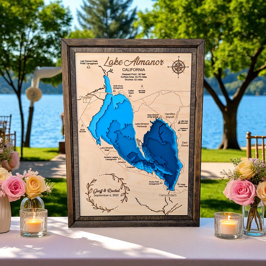 Custom Lake Bathymetry Map | Various Sizes