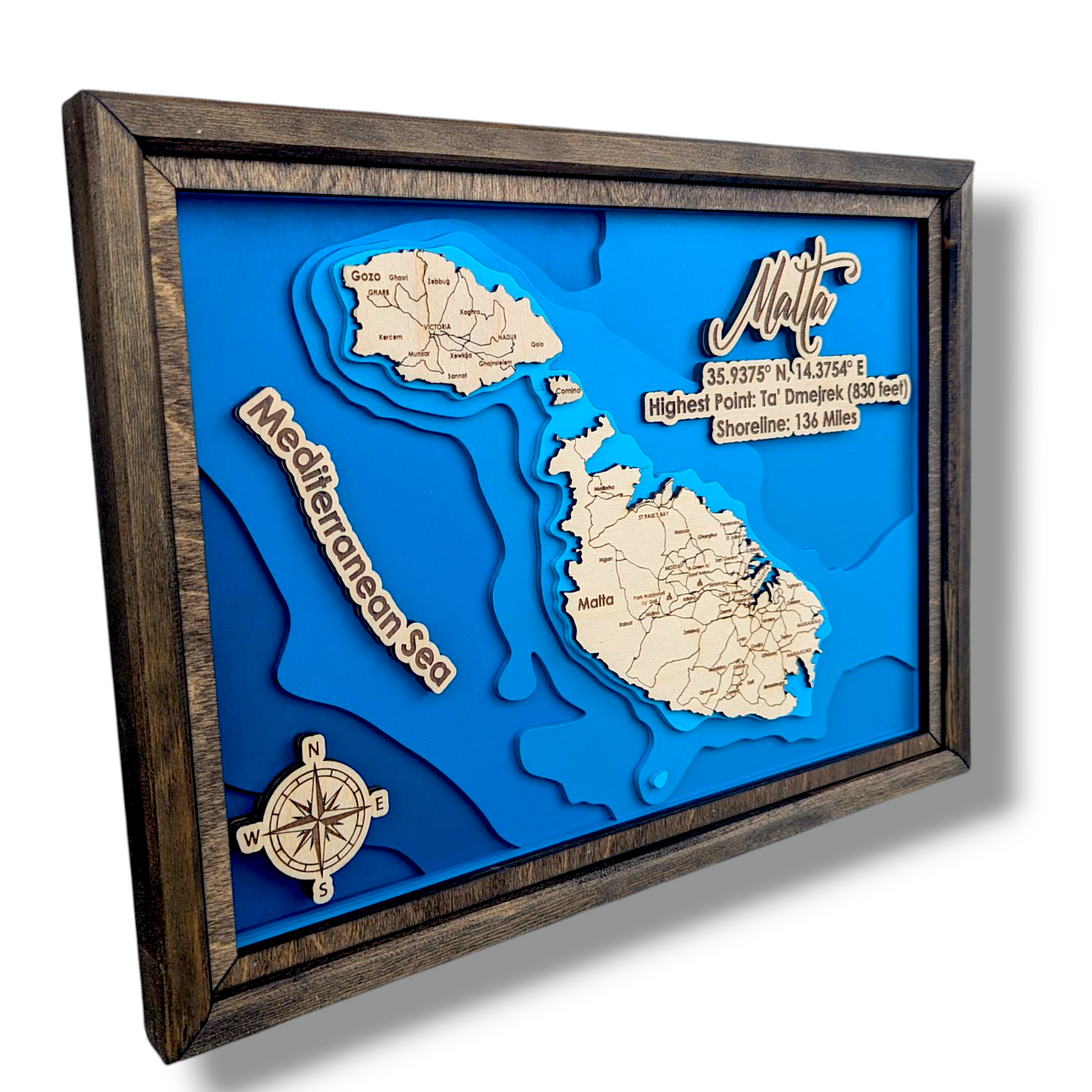 Malta Art | Malta Bathymetry Map | Various Sizes