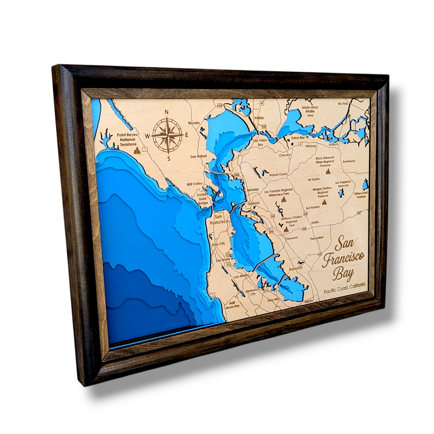 San Francisco Bay Art | San Francisco Bathymetry Map | Various Sizes