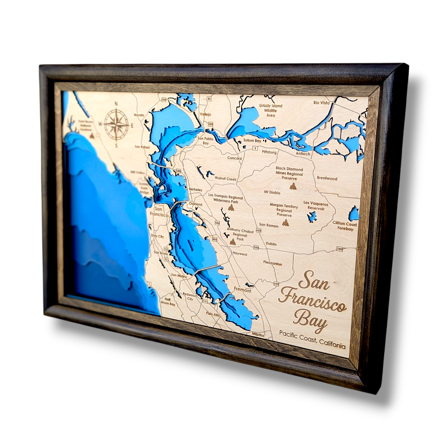 San Francisco Bay Art | San Francisco Bathymetry Map | Various Sizes