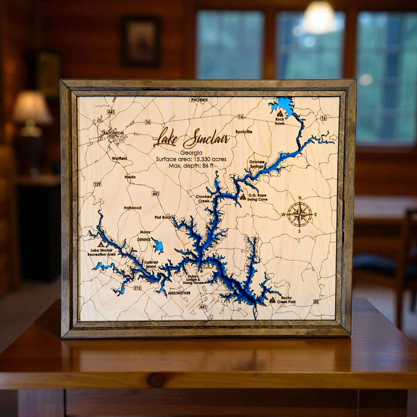 Custom Lake Bathymetry Map | Various Sizes