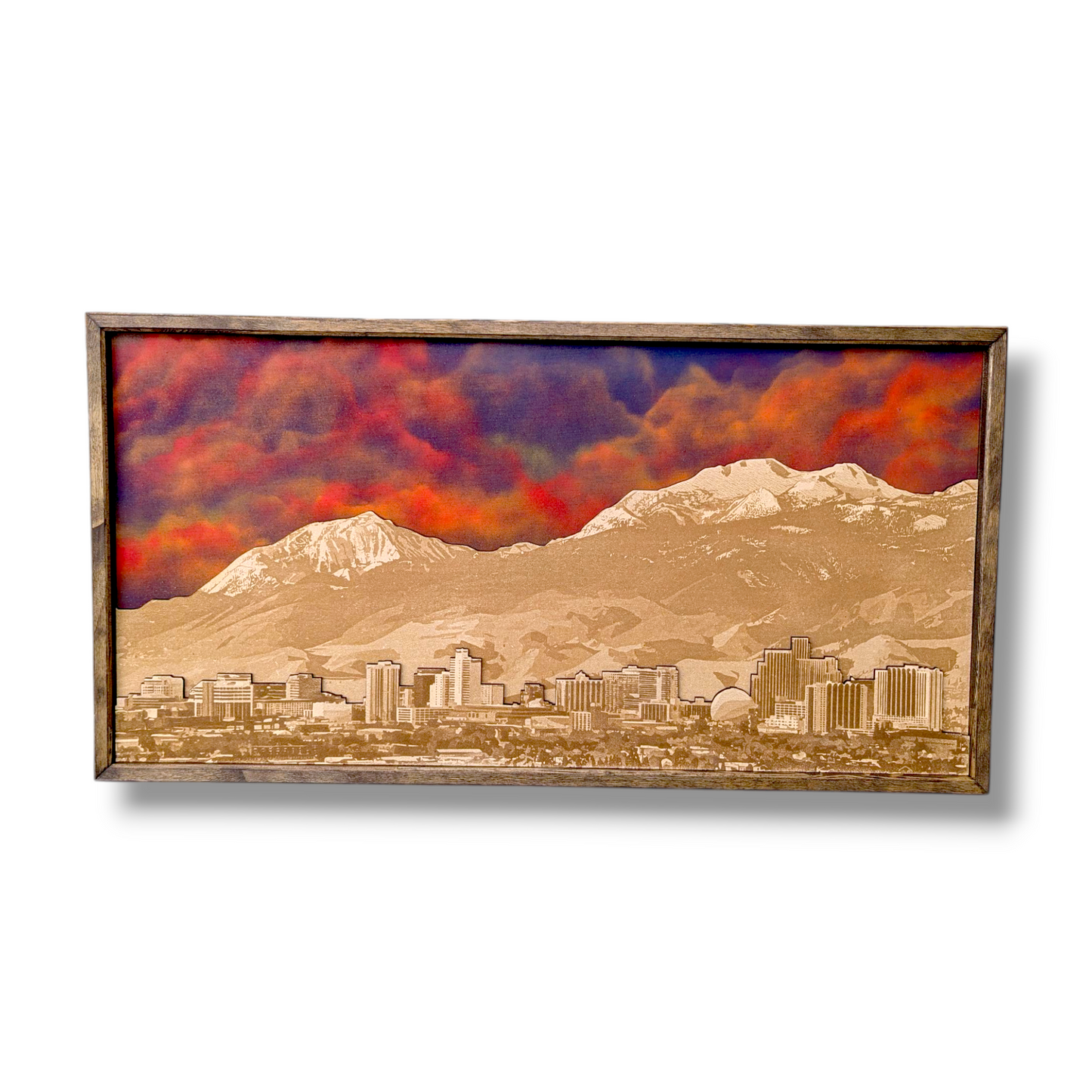 Reno Skyline Art  | City Skyline, Mountains, Night Sky | Various Sizes