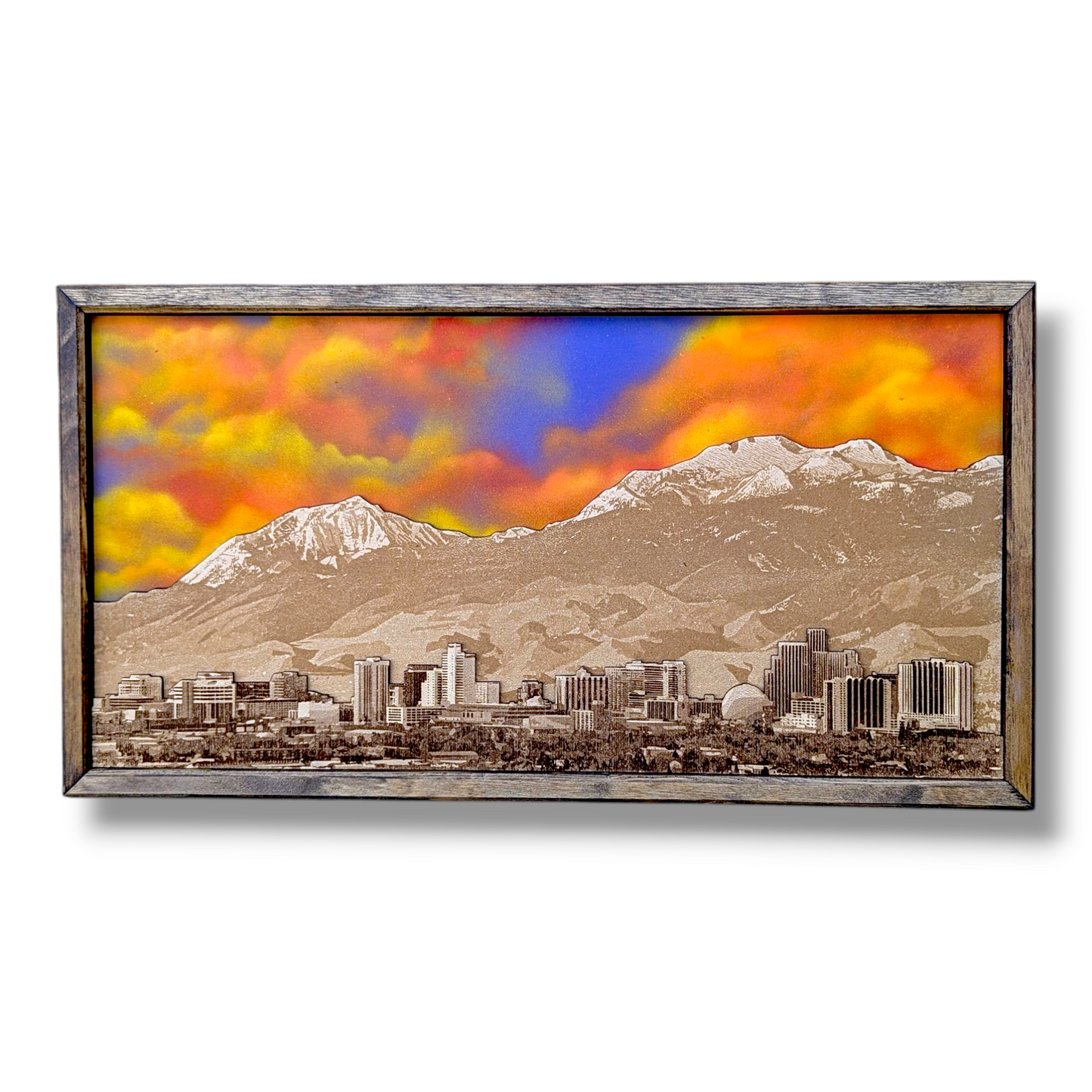 Reno Skyline Art  | City Skyline, Mountains, Night Sky | Various Sizes